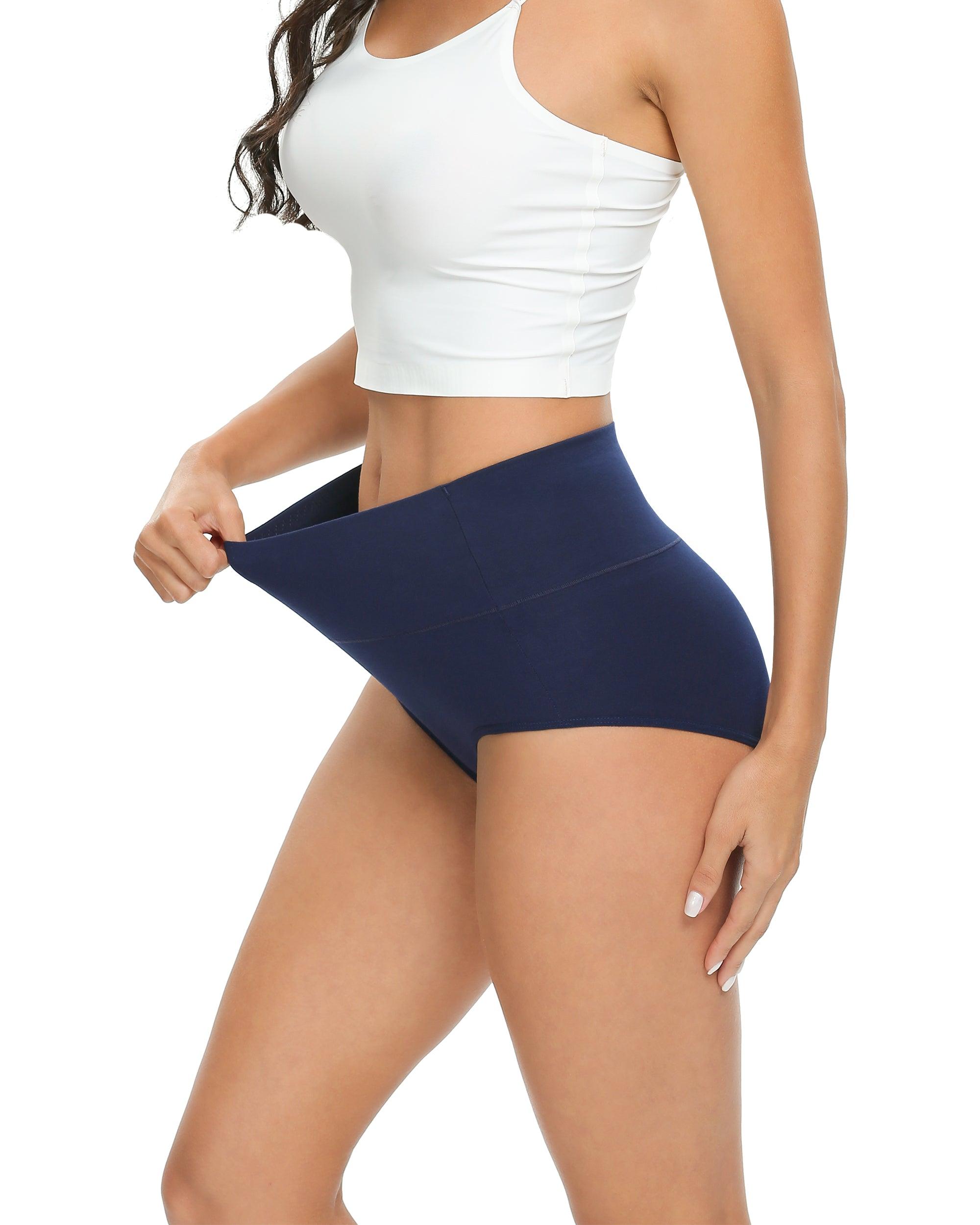 DISOLVE Womens Underwear Cotton Briefs - High Waist Tummy Control Panties  for Women Postpartum Underwear Soft Size (40 Till 44) 4XL Pack of 3 Assorted